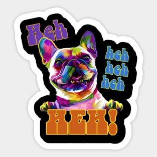 Psychedelic Laughing Bulldog Sticker